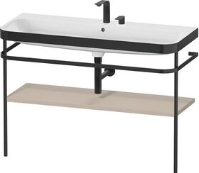 Duravit Waschtischset HAPPY D.2 PLUS 1175x490mm 2 Hahnlöcher taupe seidenmatt