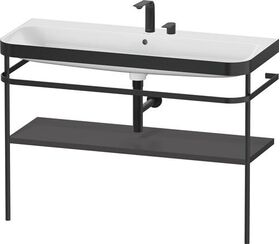Duravit Waschtischset HAPPY D.2 PLUS 1175x490mm 2 HL graphit supermatt