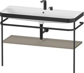 Duravit Waschtischset HAPPY D.2 PLUS 1175x490mm 2 HL steingrau seidenmatt