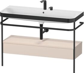 Duravit Waschtischset HAPPY D.2 PLUS 1175x490mm e Hahnloch graphit supermatt