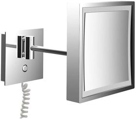 Emco LED-Rasier-/Kosm.spiegel PURE LED ec 203x203mm 1-armig Spiralkabel chrom EMCO