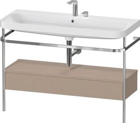 Duravit Waschtischset HAPPY D.2 PLUS 1175x490mm zwei Hahnlöcher leinen