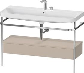 Duravit Waschtischset HAPPY D.2 PLUS 1175x490mm 2 Hahnlöcher taupe seidenmatt