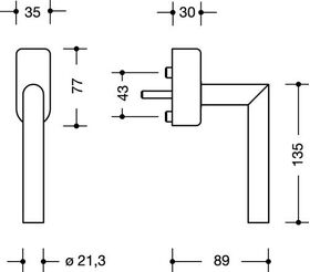Fenstergriff abschl.162PCFGA.2 30mm Ku.99 reinweiß 30mm abschl.HEWI