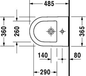 Duravit Wand-Bidet DARLING NEW COMPACT m ÜL HLB 365x485mm 1 Hahnloch weiß