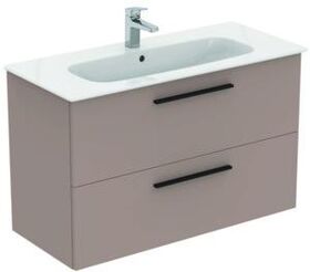 IDS Waschtisch/Möbel-Paket i.life A 100cm, Griff Schwarz Greige matt IDEAL STANDARD