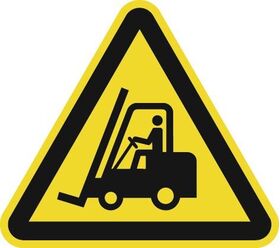 Warnzeichen ASR A1.3/DIN EN ISO 7010 200mm Warnung vor Flurförderzeugen Folie