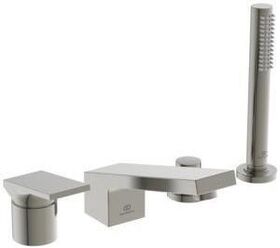 IDS 4-Loch-Badearmatur EXTRA m Handbr mit Wanneneinlauf silver storm IDEAL STANDARD
