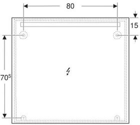Geberit Lichtspiegel OPTION BASIC SQUARE LED-Bel oben Alu eloxiert 1000x900x32mm