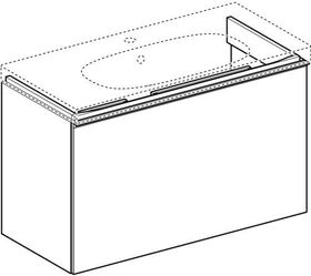 Geberit Waschtischunterschrank ACANTO 890x535x416mm La hgl we Front Glas weiß