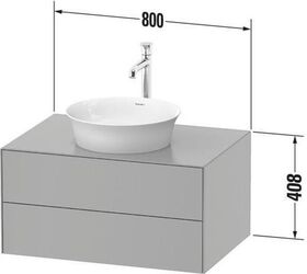 Duravit Waschtischunterbau WHITE TULIP 800x550mm 2 Schubk we hgl ES Eiche mitte