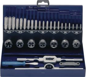 Gewindeschneidzeugsatz M3-M12 32tlg.HSS Metallkass.TECWERK