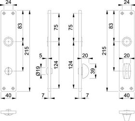 Langschildpaar 202SP F2/neusilberfarbig F2 SK/OL 78mm HOPPE
