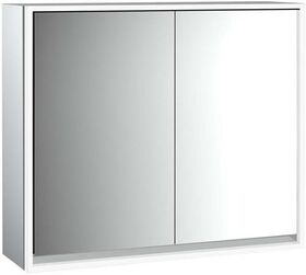 Emco LED-Lichtspiegelschrank LOFT AP 800x733mm 2-türig aluminium/spiegel EMCO