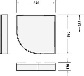 Duravit Wannenträger D-CODE für 720108, 900x900mm