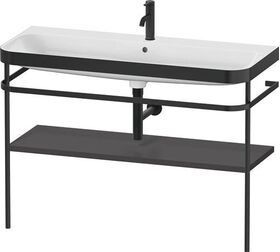 Duravit Waschtischset HAPPY D.2 PLUS 1175x490mm e Hahnloch graphit supermatt