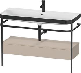 Duravit Waschtischset HAPPY D.2 PLUS 1175x490mm ein Hahnloch taupe seidenmatt