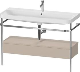 Duravit Waschtischset HAPPY D.2 PLUS 1175x490mm ein Hahnloch taupe seidenmatt