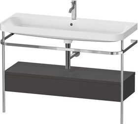Duravit Waschtischset HAPPY D.2 PLUS 1175x490mm e Hahnloch graphit supermatt