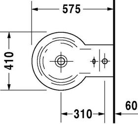 Duravit Wand-Bidet STARCK 1 m ÜL HLB 410x575mm 1 Hahnloch weiß