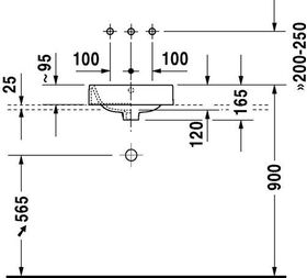 Duravit Aufsatzbecken HAPPY D.2 m ÜL o HLB 400x400mm geschli o HL we WG