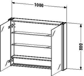 Duravit Spiegelschrank XSQUARE m Be 800x1000x156mm weiß hochglanz