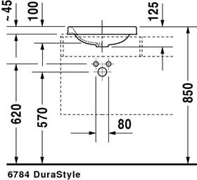 Duravit Einbauwaschtisch DURASTYLE o ÜL HLB 430x430mm ohne Hahnloch weiß