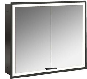 Emco LED-Lichtsp.schr. PRIME FACELIFT UP 800x730mm 2-türig schwarz/spiegel EMCO