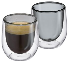 cilio tisch-accessoires  Espresso-Glas Verona grau 2sz