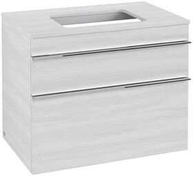V&B Waschtischunterschrank VENTICELLO 757x606x502mm Griff chr White Wood