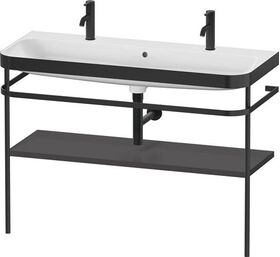 Duravit Waschtischset HAPPY D.2 PLUS 1175x490mm e Hahnloch graphit supermatt