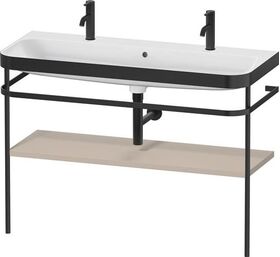 Duravit Waschtischset HAPPY D.2 PLUS 1175x490mm ein Hahnloch taupe seidenmatt