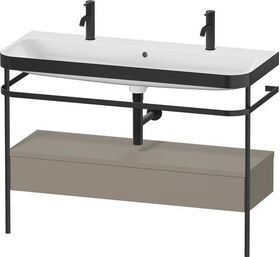 Duravit Waschtischset HAPPY D.2 PLUS 1175x490mm e HL steingrau seidenmatt