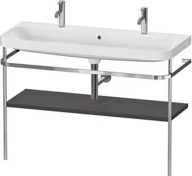 Duravit Waschtischset HAPPY D.2 PLUS 1175x490mm e Hahnloch graphit supermatt