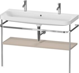 Duravit Waschtischset HAPPY D.2 PLUS 1175x490mm ein Hahnloch taupe seidenmatt
