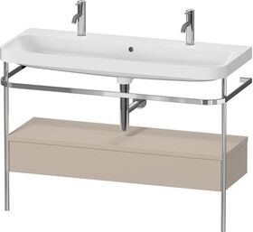 Duravit Waschtischset HAPPY D.2 PLUS 1175x490mm ein Hahnloch taupe seidenmatt