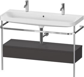 Duravit Waschtischset HAPPY D.2 PLUS 1175x490mm e Hahnloch graphit supermatt