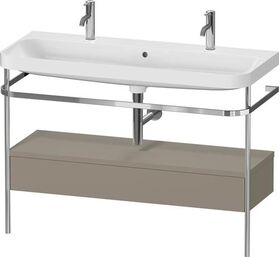 Duravit Waschtischset HAPPY D.2 PLUS 1175x490mm e HL steingrau seidenmatt