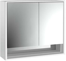 Emco LED-Lichtspiegelschrank LOFT AP 800x733mm 2-tü Br Tür li Ufach alu/sp EMCO