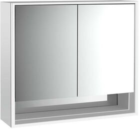 Emco LED-Lichtspiegelschrank LOFT AP 800x733mm 2-tü Unterf. alu/spiegel EMCO