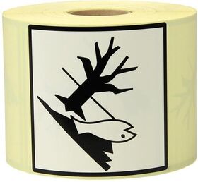 Etiketten Maße 100x100mm Papier Aufdruck Umweltgefährliche Stoffe TRANSPAK