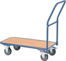 Plattformwagen Ladeflächen L850xB450mm STA taubenblau Trgf.250kg TECWERK