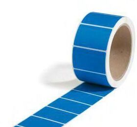 Sicherheitsetiketten Maße 38x32mm blau 500St./Rolle TRANSPAK