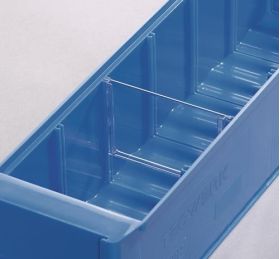 Trennw.f.Regalkasten B.183mm Styrolux transp.10St./Btl.TECWERK