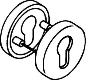 Schlüsselrosetten-Paar 306.23PB 92 Ku.92 Schildst.10,5mm BB rd.HEWI