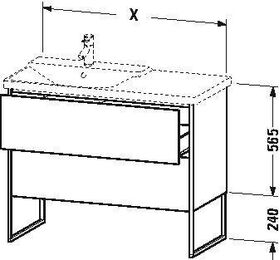Duravit Waschtischunterbau XSQUARE Be links 805x810x473mm weiß hochglanz