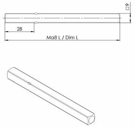 FS-Drückerstift OGRO 114 PB FS 4-KT.9x110mm Vollstift OGRO