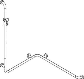 Hewi Duschhandlauf SERIE 801 se 1,25 m wa 762/962mm tiefschwarz