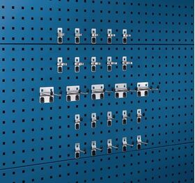 Werkzeughaltersortiment 25-tlg.verzinkt f.Lochplatten 15 Haken/10 Klemmen BOTT