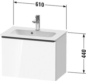 Duravit Waschtischunterbau D-NEO Compact 1 Auszug 440x610x372mm betongrau matt